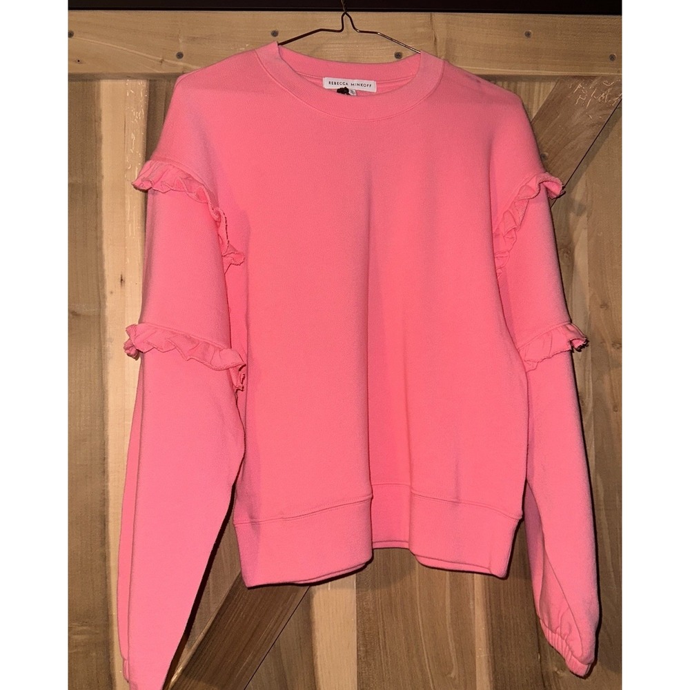*NWT* Rebecca Minkoff Evelyn Cotton‎ Sweatshirt in Azalea Pink, Size XS